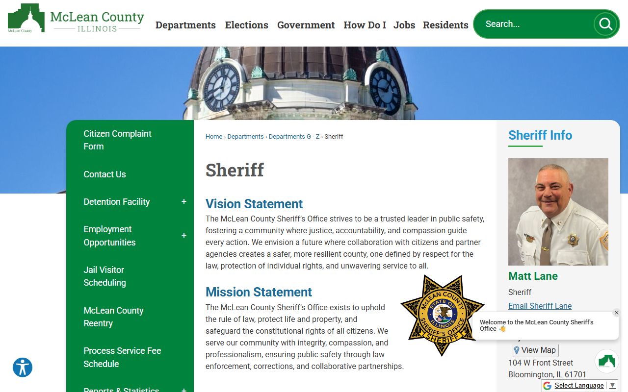 Normal jail roster search through McLean County Sheriff website